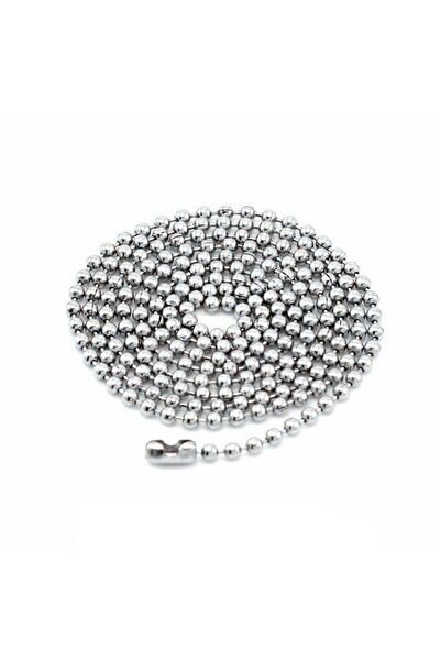 Market66 Gerçek Paslanmaz Çelik Top Boncuk Zincir 2mm 60cm Orta Boy Ince Koly...