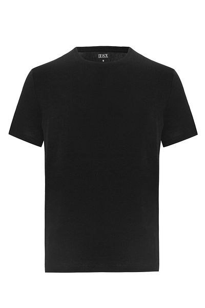 DOSXX Safe O-Neck T-Shirt 100% Cotton Ribbed Short Sleeve Men's Tshirt