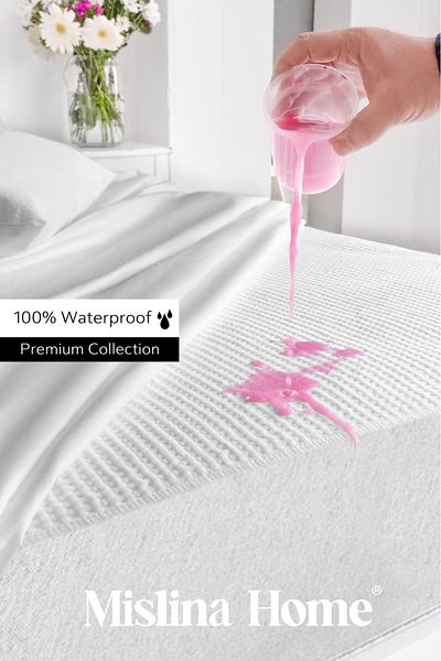 Mislina Home Premium Liquid Waterproof Fitted Full Edge Single Double Silent Mattress Protector Mattresses