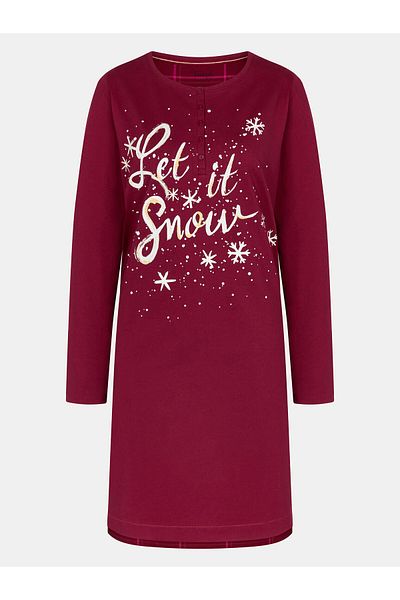 Triumph Women's Nightgown 10216529 WINTER MOMENTS NDK BUTTONS X Red