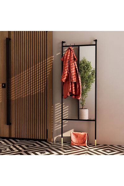 Marsah Home Lina mirror hanger, matte black metal frame 170x55 Cm
