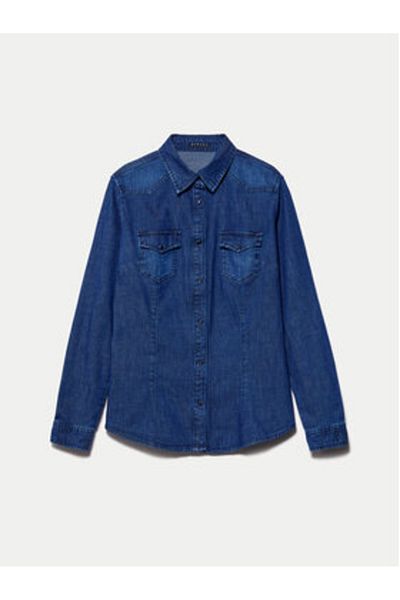 Sisley Cămașă din denim pentru femei sisley 5TKL5QF66 bleumarin