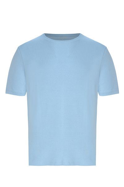 DOSXX Safe O-Neck T-Shirt 100% Cotton Ribbed Short Sleeve Men's Tshirt
