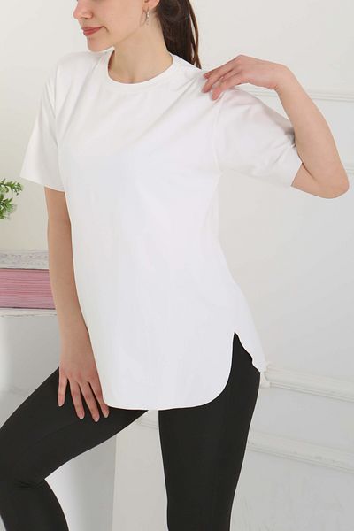 TOFİSA Tear Short Sleeve T-Shirt White - 27117