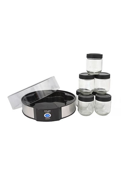 adler Adler AD4476 yogurt maker, 7 jar compartments, Black/Silver