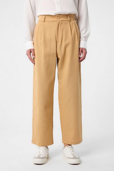 Antioch Camel High Waist Cotton Men's Trousers