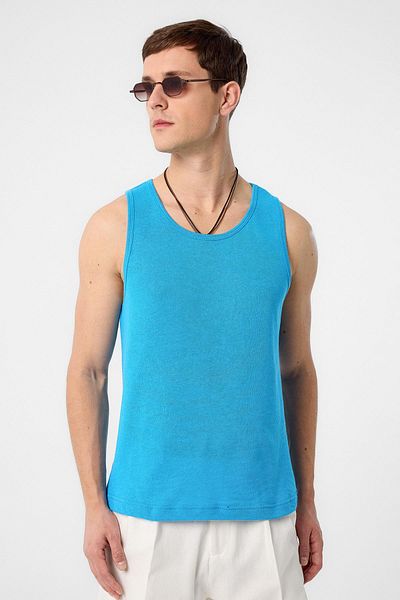 Antioch Blue Basic Men's Tank Top