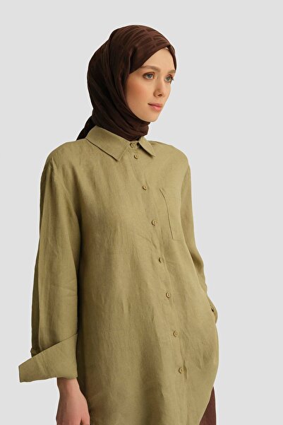 Armine Keten Tunik 25YD4231-1 Haki