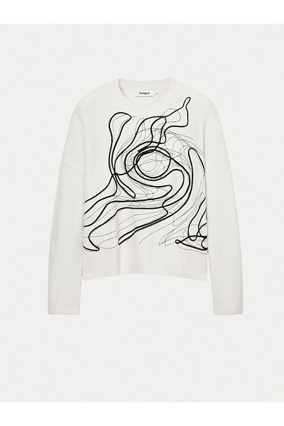 Desigual Pulover de damă 24WWJF55 Alb