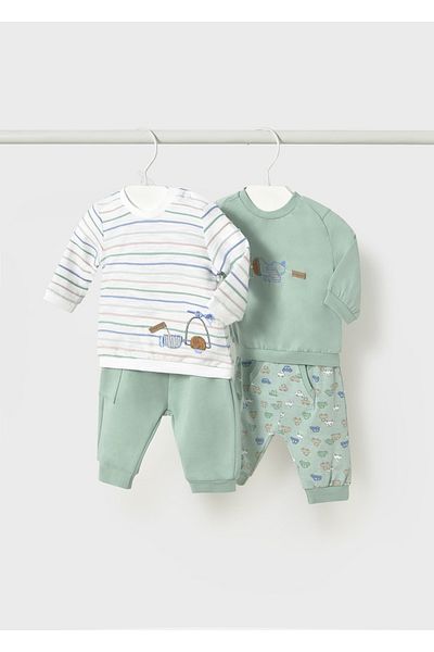 MAYORAL Baby Boy 4-Piece Top and Bottom Set Mint 1612