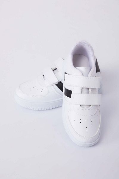 TOFİSA Girl's White White Black Velcro Sports Shoes - 27088
