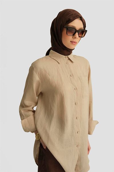 Armine Linen Tunic 25Yd4231-1 Beige