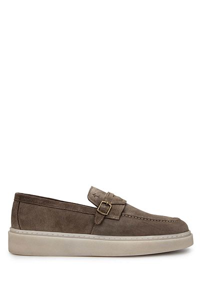 Tamer Tanca Men's Genuine Leather Beige Suede Loafer Shoes