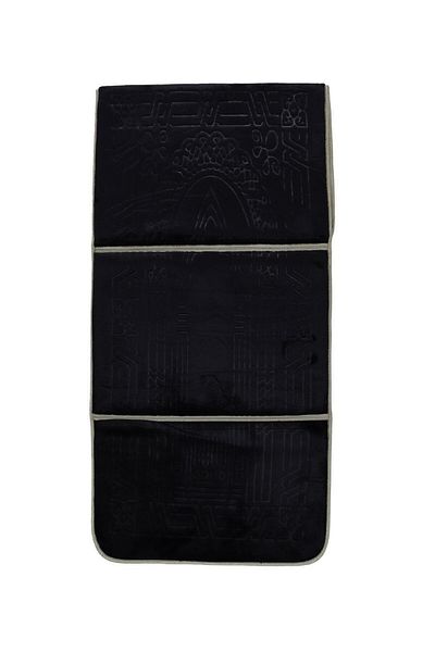 MANASEK 55x110cm Foldable Prayer Mat with Back Rest (Black)