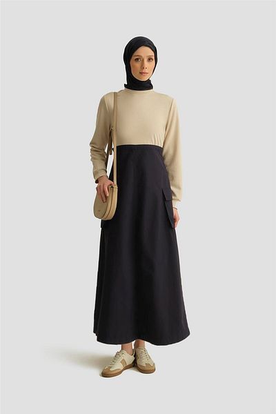 Armine Πλεκτό φόρεμα από ύφασμα αλεξίπτωτου Ortd9437 Navy Blue