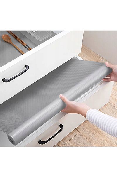 zola Folie antiderapanta pentru sertare si dulapuri, PVC, 300 x 50 cm, gri