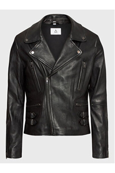 Serge Pariente Geacă de piele bărbătească DYLAN neagră