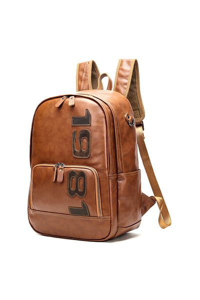 Busy Lady&Gentleman Origins 15' laptop backpack, men, genuine leather, large document capacity, brown