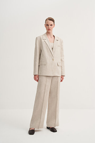 Jorbinol Ütü Çizgili Geniş Paça Pantolon