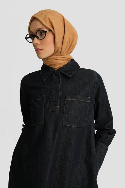 Armine Denim Tunic 25Yd9111 Dark Navy Blue
