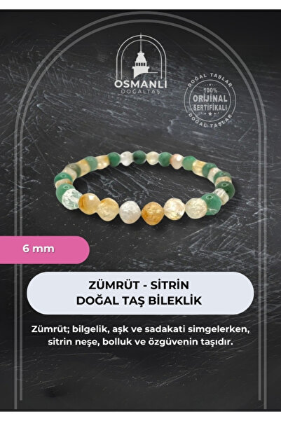 OSMANLI DOĞAL TAŞ سوار زمرد 6 ملم - حجر طبيعي، قطع ذو وجهين