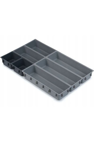 zola Organizator de tacamuri pentru sertar, 10 recipiente, plastic, gri