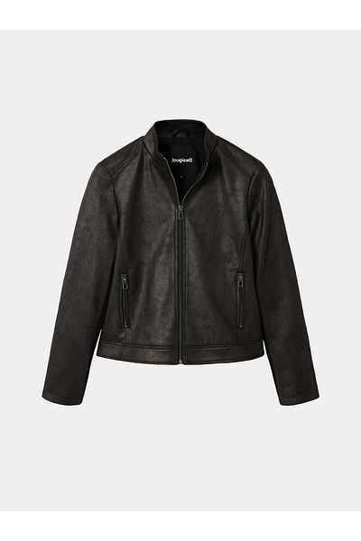 Desigual Women's Faux Leather Jacket 23WWEW02 Black