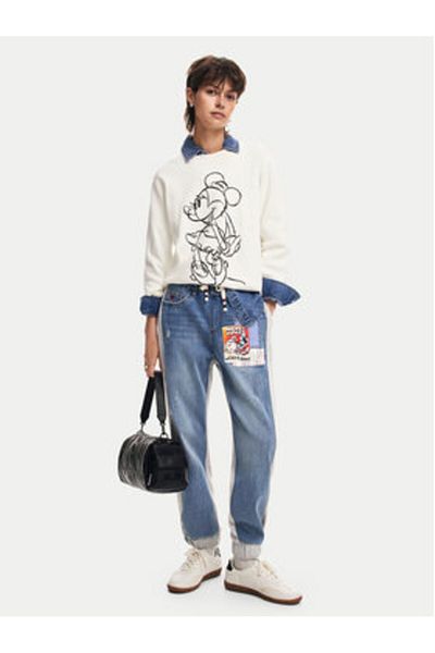 Desigual Pulover de damă 24WWJF77 Ecru