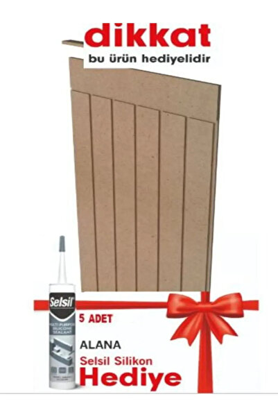 EYA STUDİO 5 adet Dekoratif Duvar Paneli ( 54 X 100 Cm) Boyanabilir Ahşap Ham...