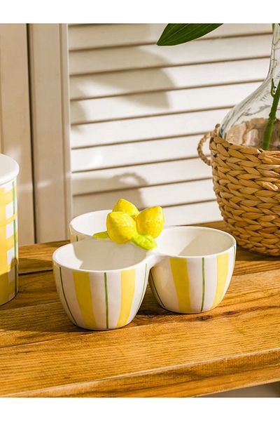 LC Waikiki Lcw Home Mixed Lemon Figured Ceramic Snack Bowl 19 cm
