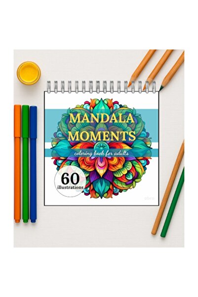 OBRO Βιβλίο ζωγραφικής για ενήλικες, Χαλάρωση, Αντιστρες, Στιγμές Μάνταλα, 60...