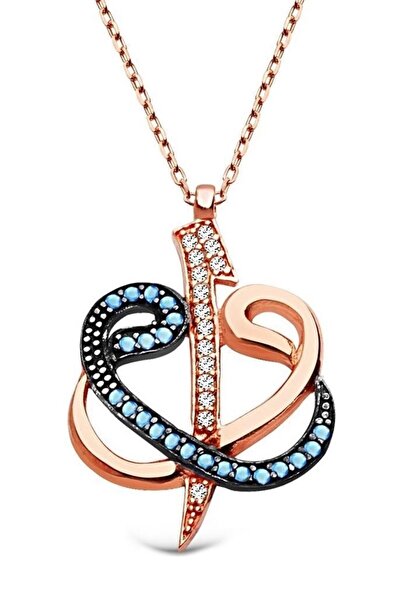 Takı Dükkanı Çift Vav Elif Harfi Gümüş Kolye Firuze Taşlı Sevgiliye Anneye Hediye Wsn144