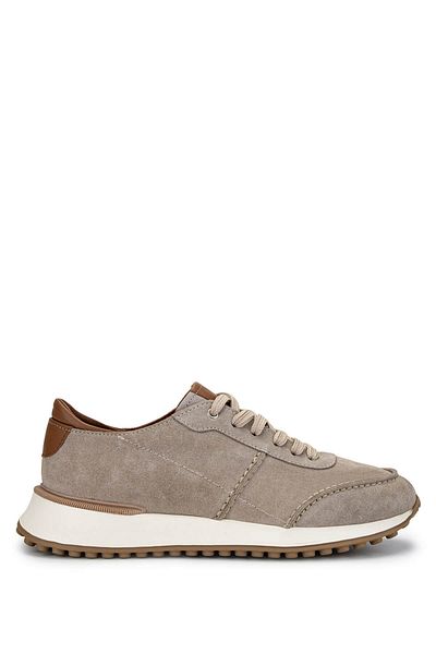 Tamer Tanca Men's Genuine Leather Beige Suede Sneakers & Sports Shoes