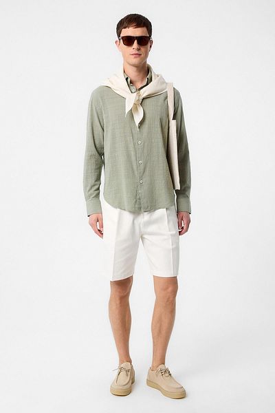Antioch Khaki Relax Fit Textured Men's Shirt
