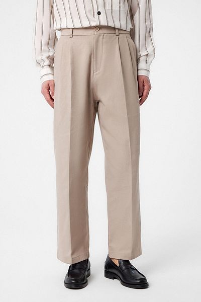 Antioch Beige High Waist Cotton Men's Trousers