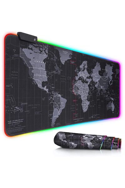 LUVLU Mousepad Xxl Gaming With 14 Rgb Lighting Modes , Soft And Splash-resistant Surface, 900x400x4mm,