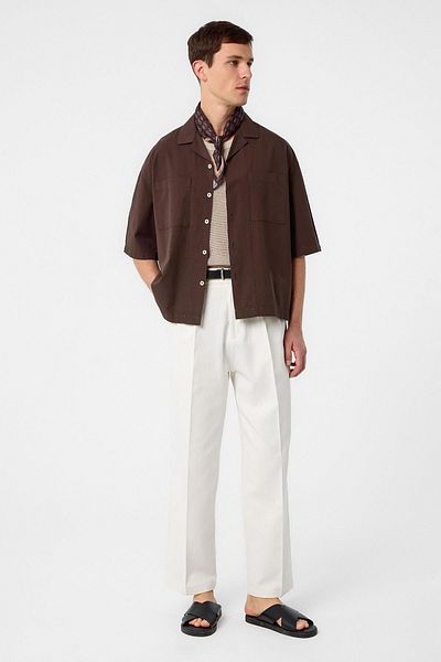 Antioch Brown Relax Fit Short Men's Shirt
