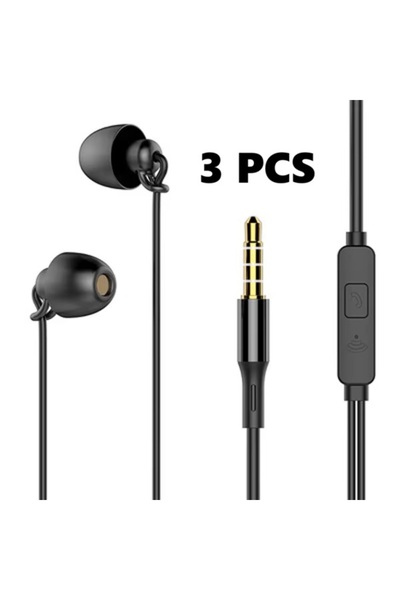 Choice 3 قطع من سماعات الأذن السوداء بدون ميكروفون ASMR، سماعات أذن هاي فاي، إلغاء الضوضاء، سماعات أذن ناعمة من السيليكون TPE Wi