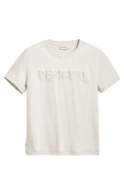 Desigual Women's T-Shirt 25SWTK17 Ecru