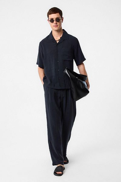 Antioch Black Modal Fabric Men's Shirt