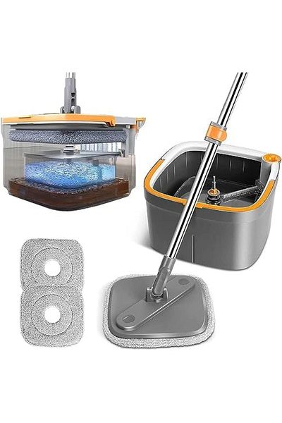 1st Rotating Mop and Bucket Set with Self-Separation System for Dirty and Clean Water, 360° Self-Wringi