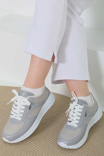 TOFİSA Women's Gray High Sole Sneakers - 27089