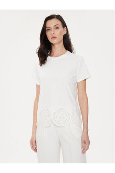 Sisley Women's T-Shirt 3F1QL105I Ecru