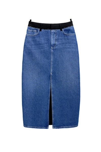 Desigual Women's Denim Skirt 25SWFD02 Black, Blue