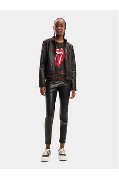 Desigual Women's Faux Leather Jacket 23WWEW02 Black