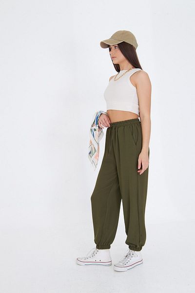 The Champ Clothing Comfortable Fit Aerobin Fabric Women's Trousers with Elastic Waist and Legs