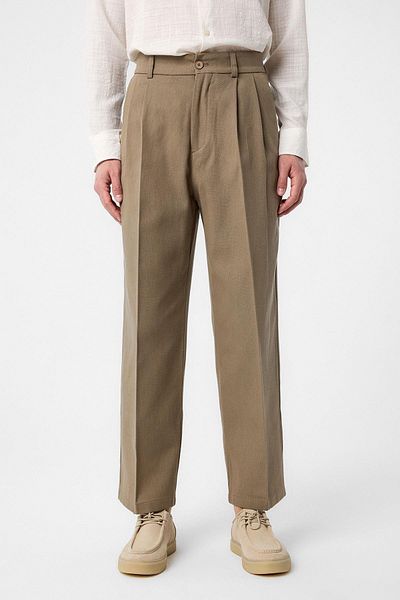 Antioch Khaki High Waist Cotton Men's Trousers