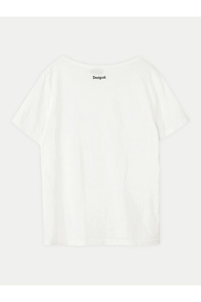 Desigual Tricou damă 24WWTK41 alb