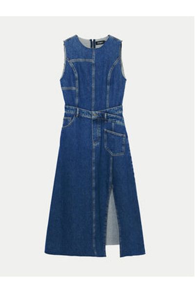 Desigual Rochie din denim pentru femei 24WWVD01 albastră