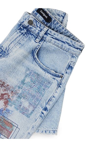 Desigual Pantaloni scurți din denim pentru femei 25SWDD24 albaștri